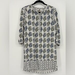 LOFT Tunic Top - Navy & Olive Floral Women’s Small